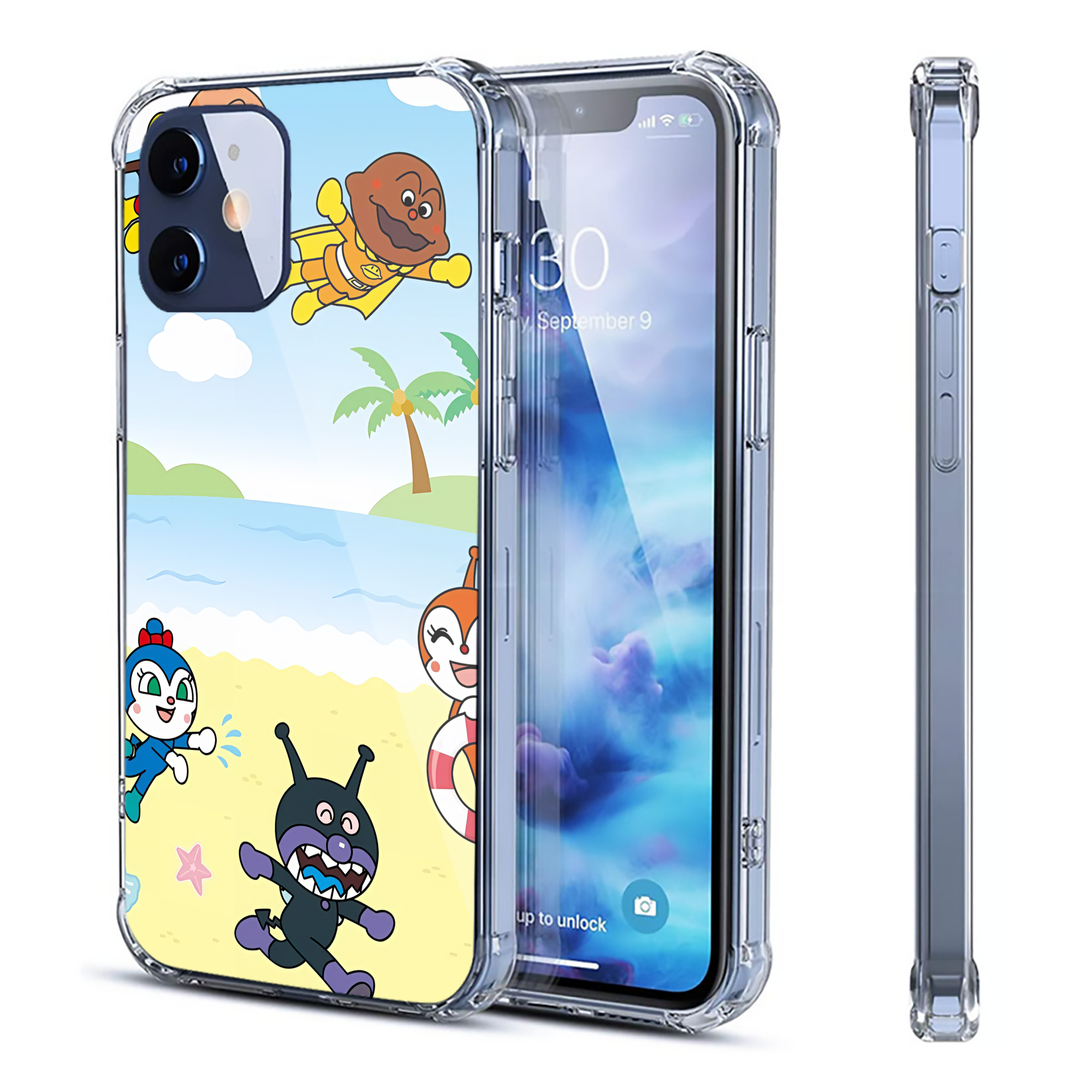 （画像用） アンパンマン Anpanman 【iPhone 12シリーズ対応】透明スマホケース（クリアソフトケース）
